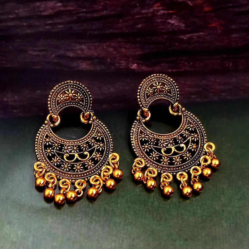 Woma Gold Plated Dangler Earrings - 1318242A