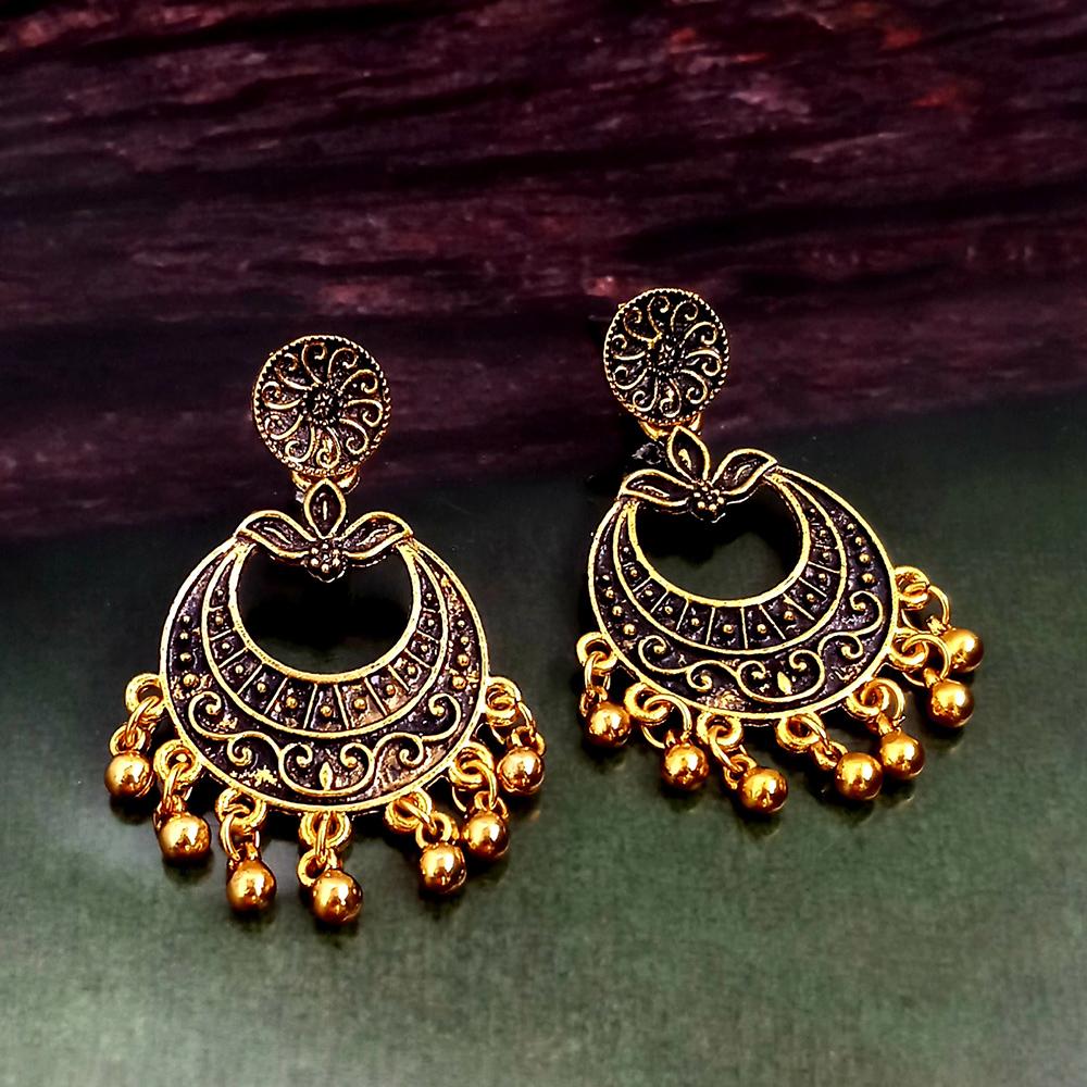 Woma Gold Plated Dangler Earrings - 1318253A