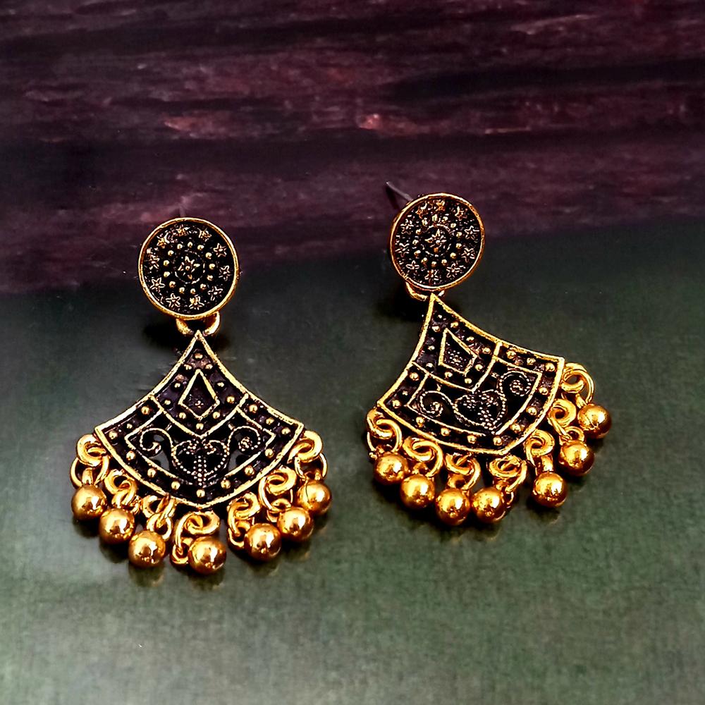 Woma Gold Plated Dangler Earrings - 1318256A