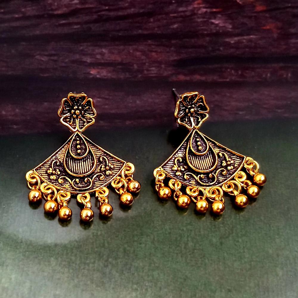 Woma Gold Plated Dangler Earrings - 1318258A