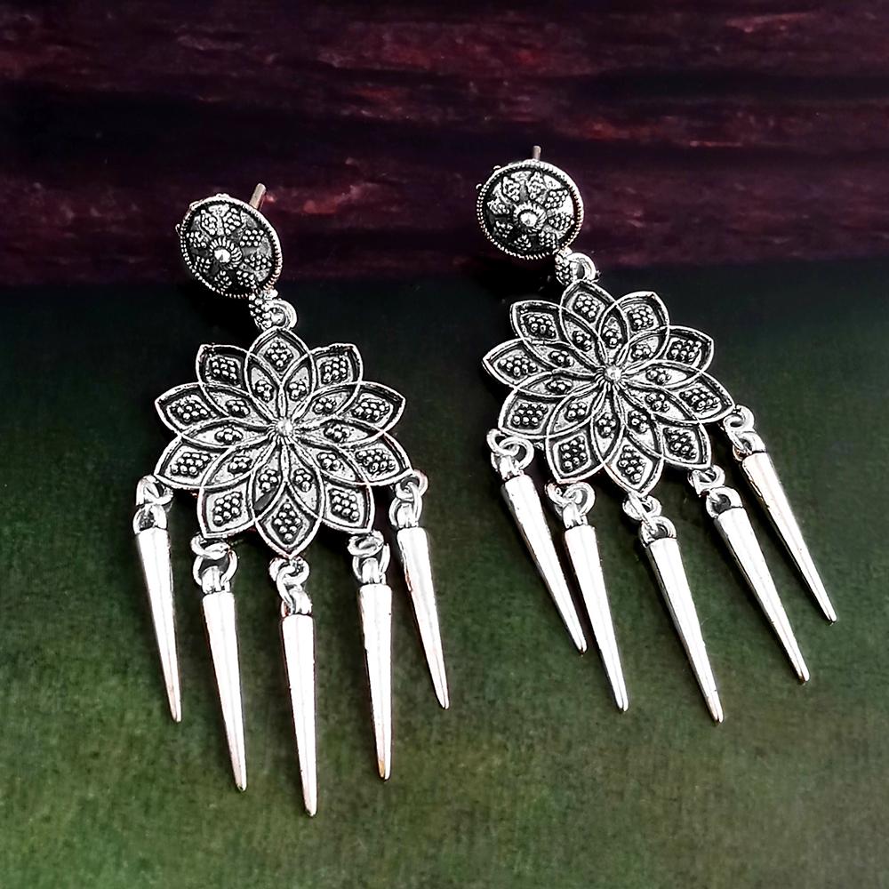 Woma Silver Plated Dangler Earrings - 1318276