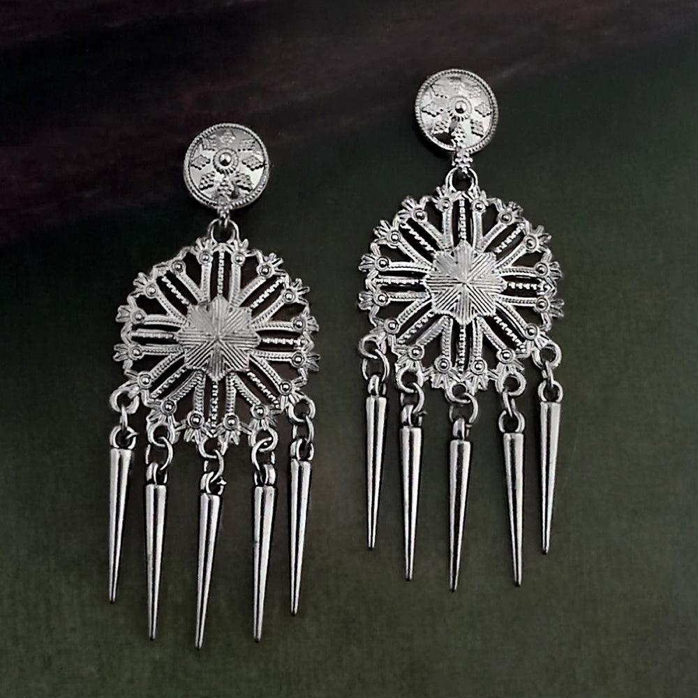 Woma Oxidised Plated Trendy Dangler Earrings
