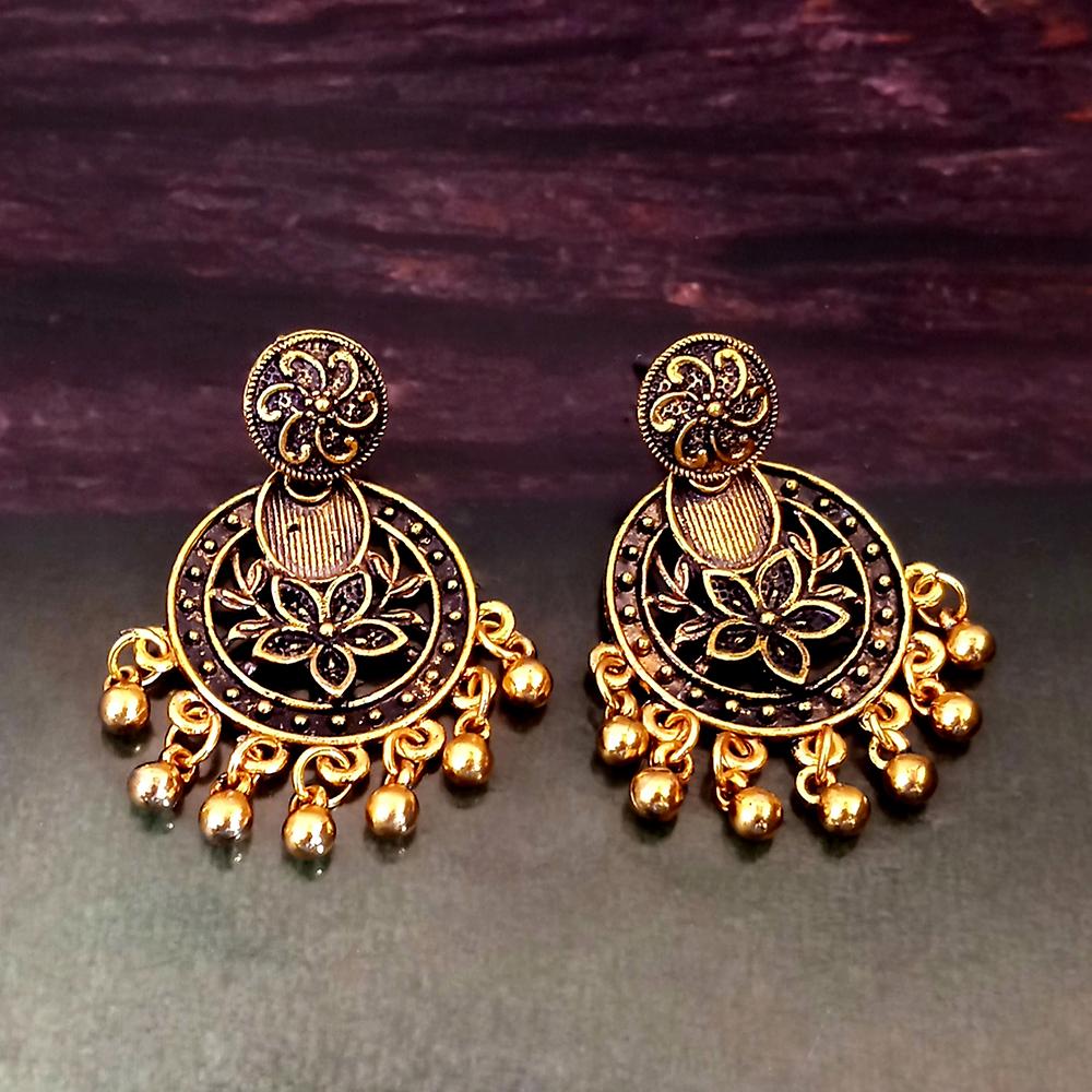 Woma Gold Plated Dangler Earrings - 1318301A
