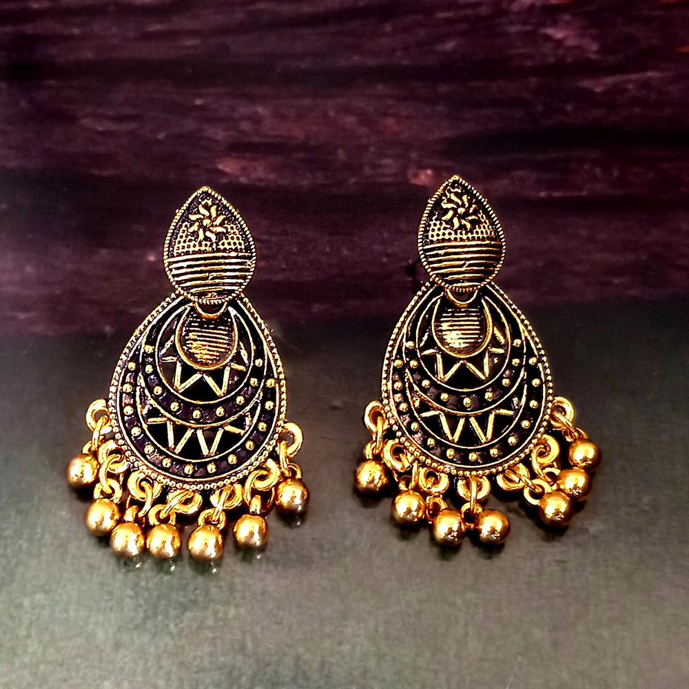 Woma Gold Plated Dangler Earrings - 1318302A