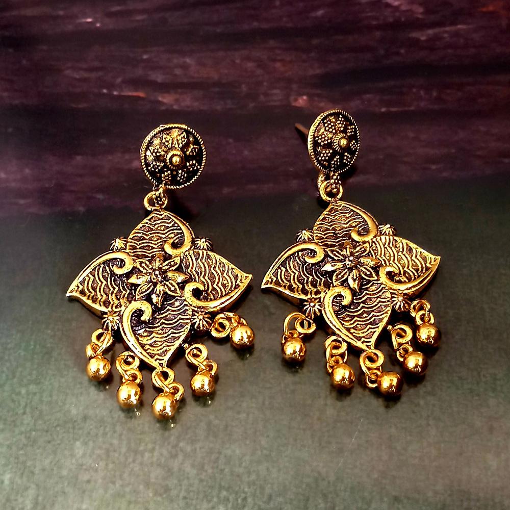 Woma Gold Plated Dangler Earrings - 1318310A