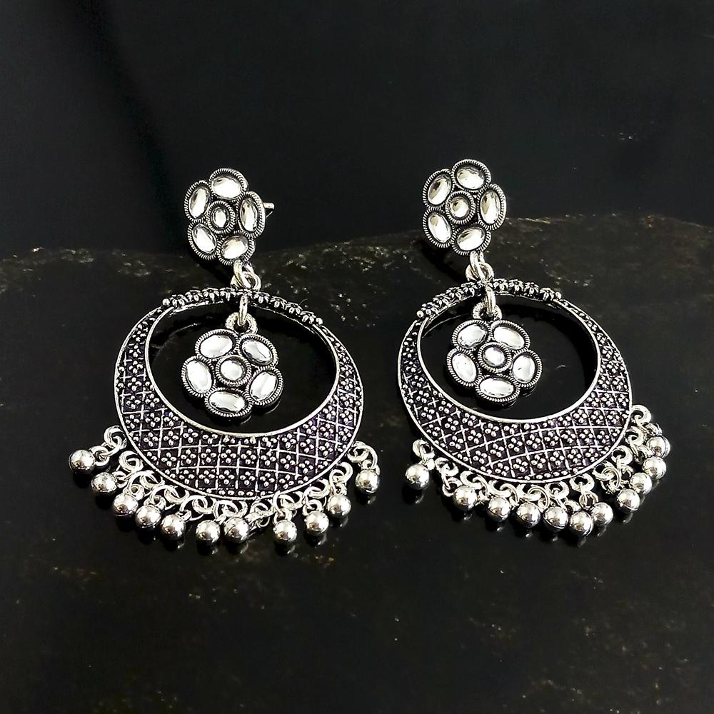 Woma Oxidised Plated Dangler Earrings - 1318333