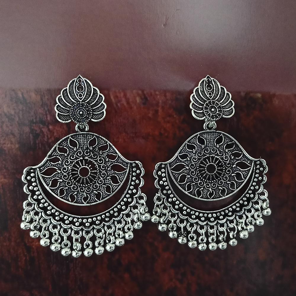 Woma Oxidised Plated Dangler Earrings - 1318362