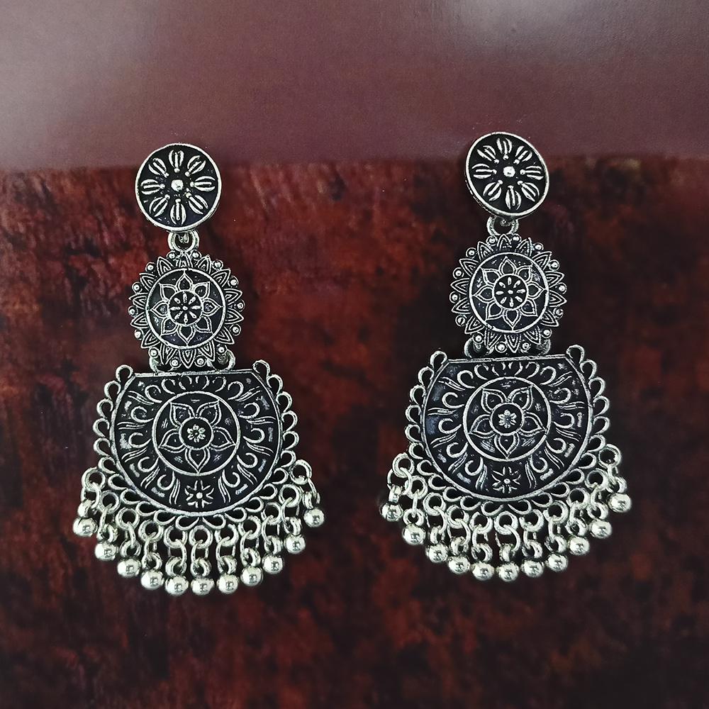 Woma Oxidised Plated Dangler Earrings - 1318371