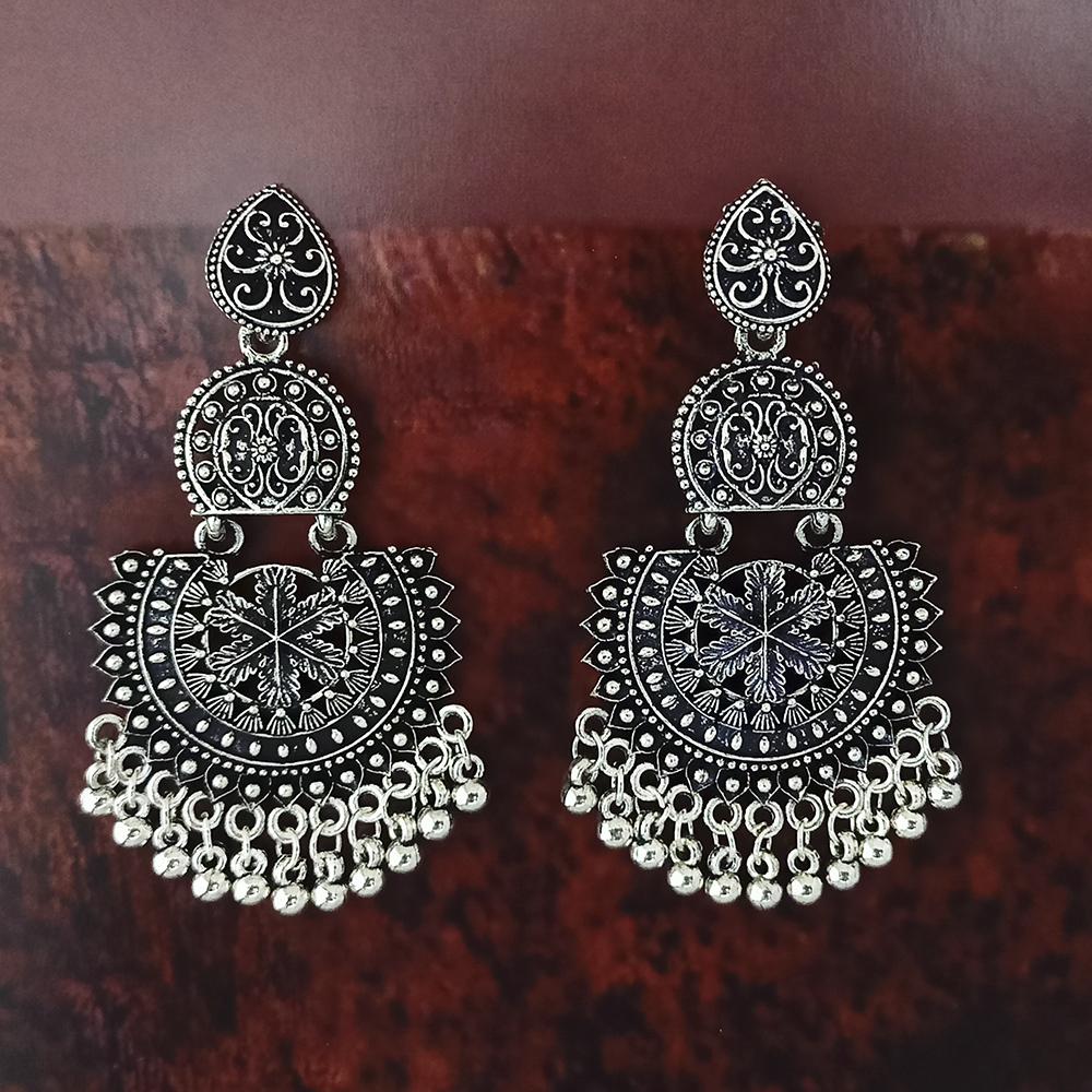 Woma Oxidised Plated Dangler Earrings - 1318372