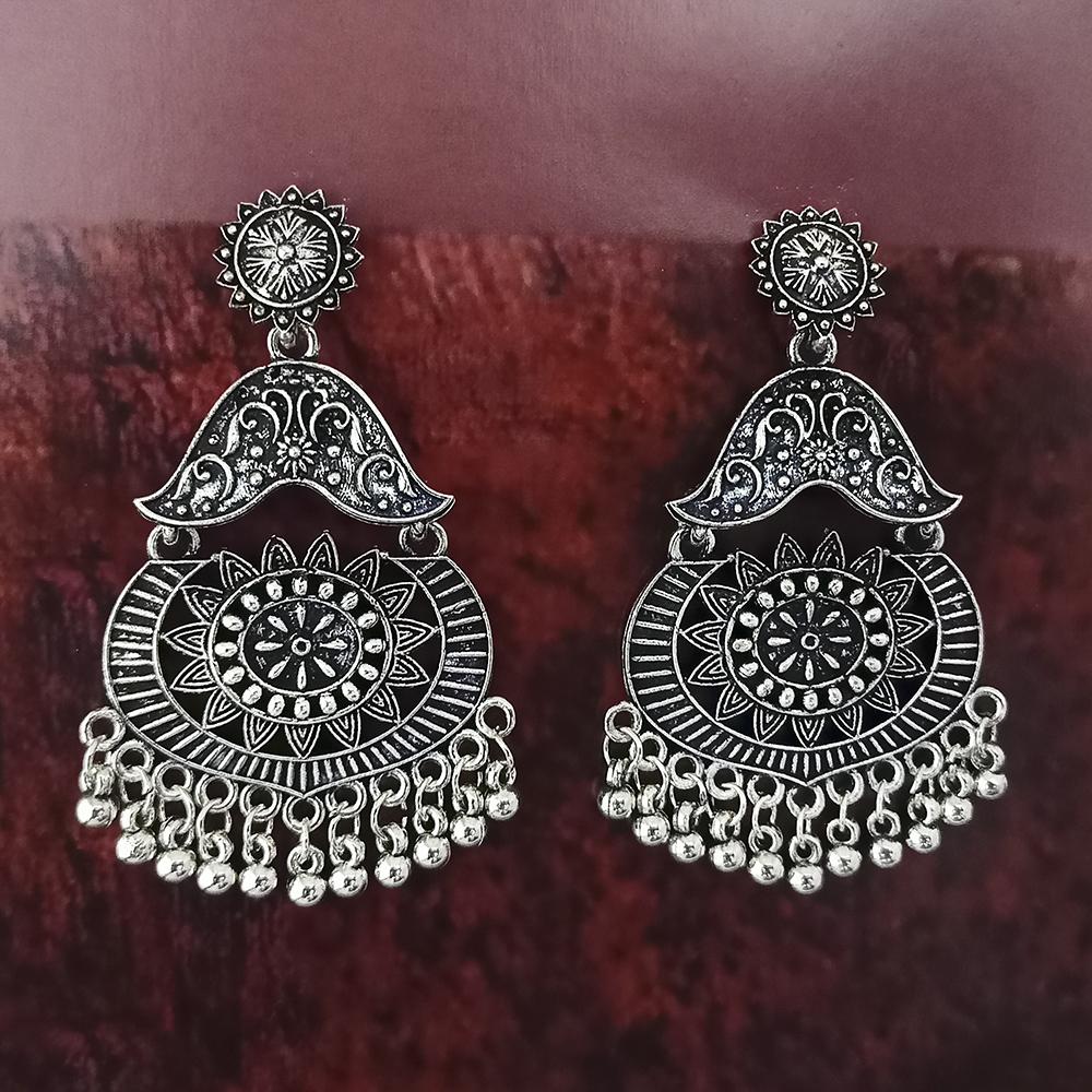 Woma Oxidised Plated Dangler Earrings - 1318373