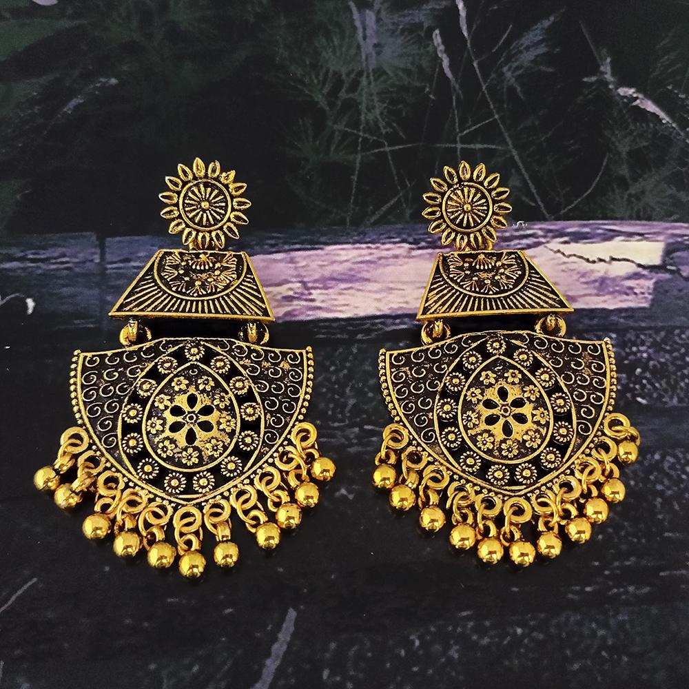 Woma Gold Plated Dangler Earrings - 1318374A