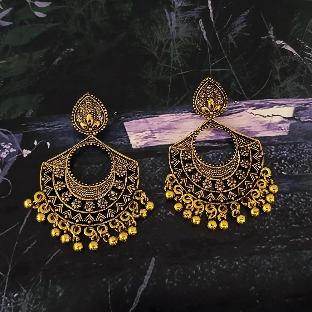 Woma Gold Plated Dangler Earrings - 1318380A