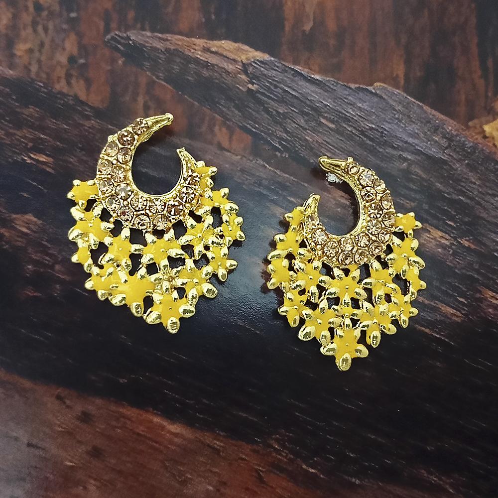 Adi Gold Plated Red Meenakari And Austrian Stone Stud Earrings - 1319237A