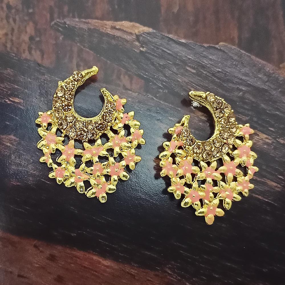 Adi Gold Plated Red Meenakari And Austrian Stone Stud Earrings - 1319237A
