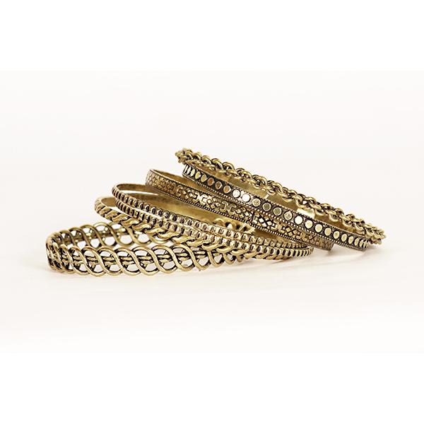 Urthn Antique Gold Plated Bangle Set - 1400406_2.6