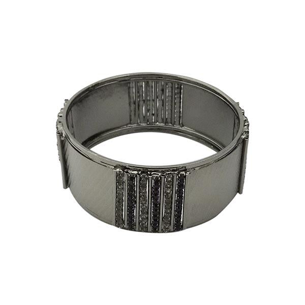 Urthn Black Beads Black Oxidised Plated Kada - 1400920_2.6