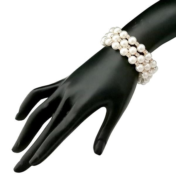 Urthn Gold Plated Pearl Austrian Stone Bracelet - 1401424A