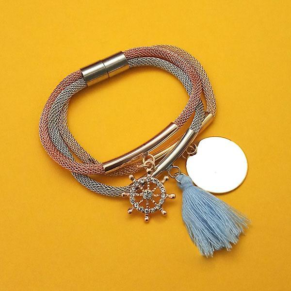 Urthn Three Tone Plated Fashion Magnetic Thread Bracelet - 1403550A