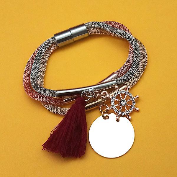 Urthn Three Tone Plated Fashion Magnetic Thread Bracelet - 1403550C