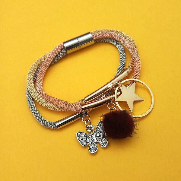 Urthn Three Tone Plated Fashion Magnetic Bracelet - 1403552C