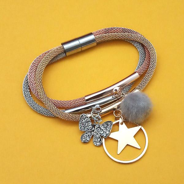 Urthn Three Tone Plated Fashion Magnetic Bracelet - 1403552D
