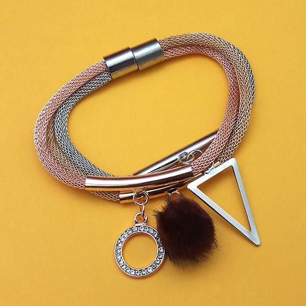 Urthn Three Tone Plated Fashion Magnetic Bracelet - 1403555C