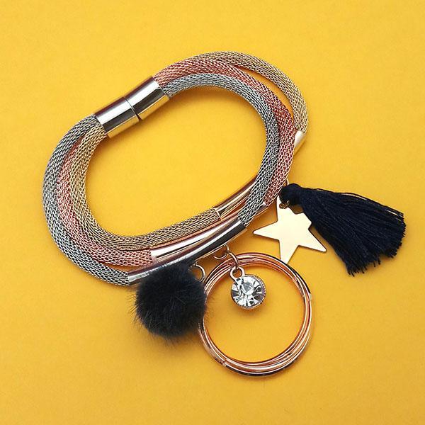 Urthn Three Tone Plated Fashion Magnetic Thread Bracelet - 1403556A