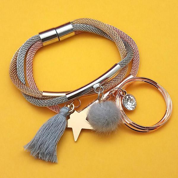 Urthn Three Tone Plated Fashion Magnetic Thread Bracelet - 1403556E