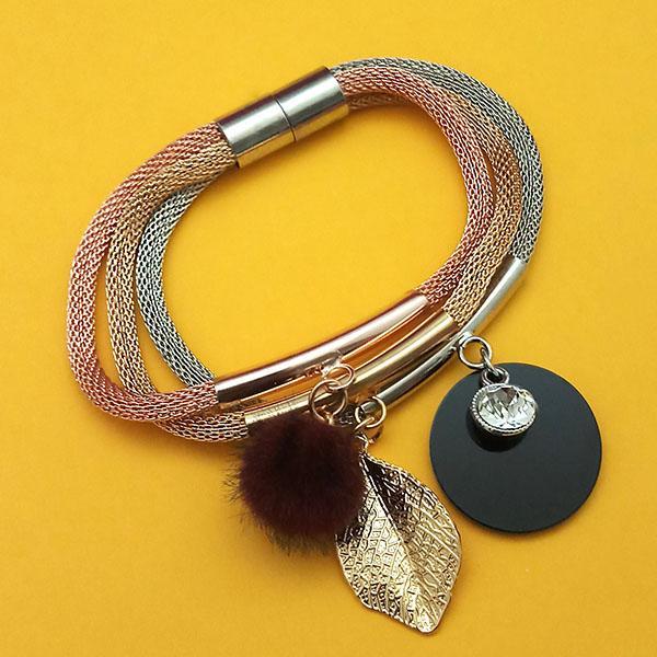 Urthn Three Tone Plated Fashion Magnetic Bracelet - 1403557C