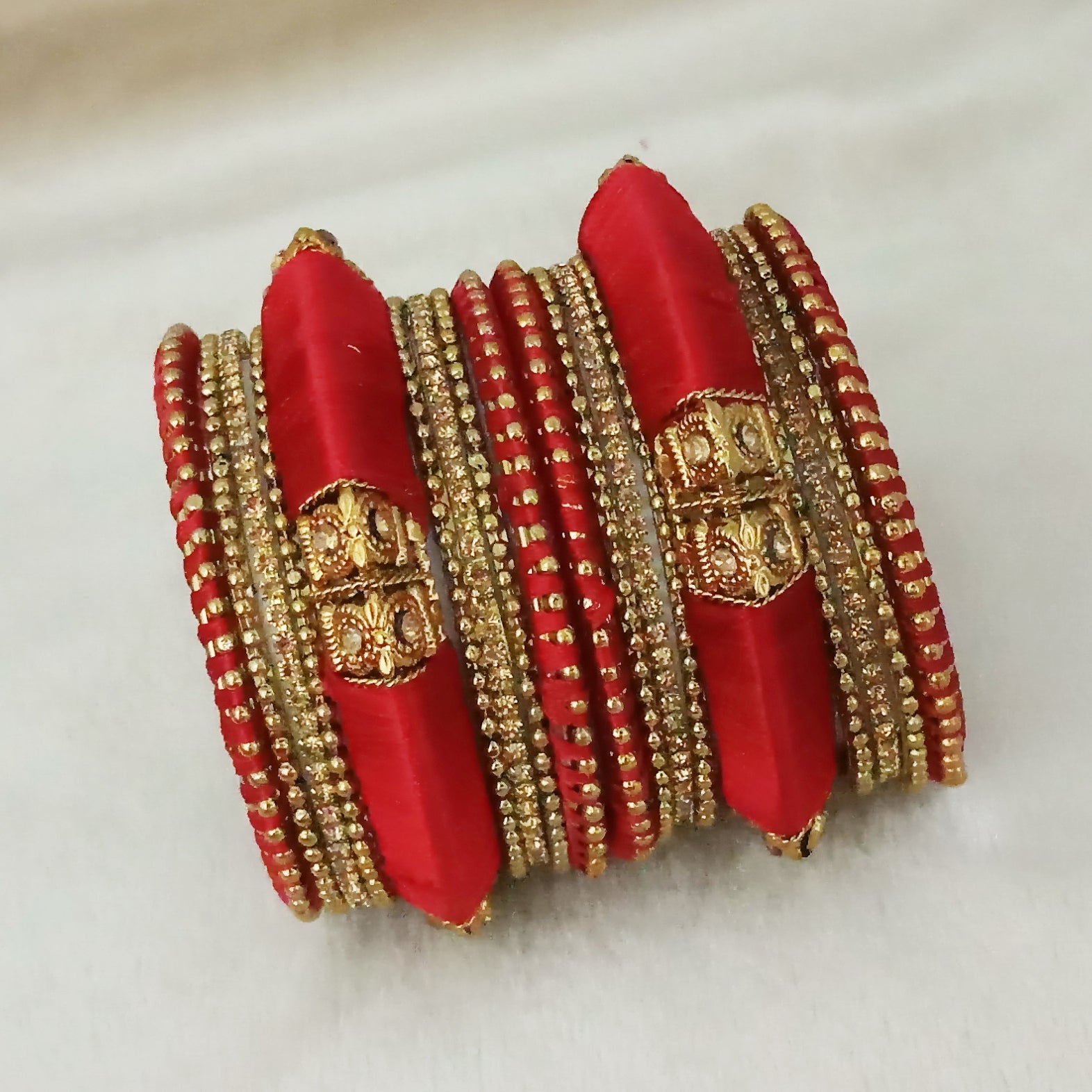 Sejal Green Color Austrian Stone Bangle Set - 1403725