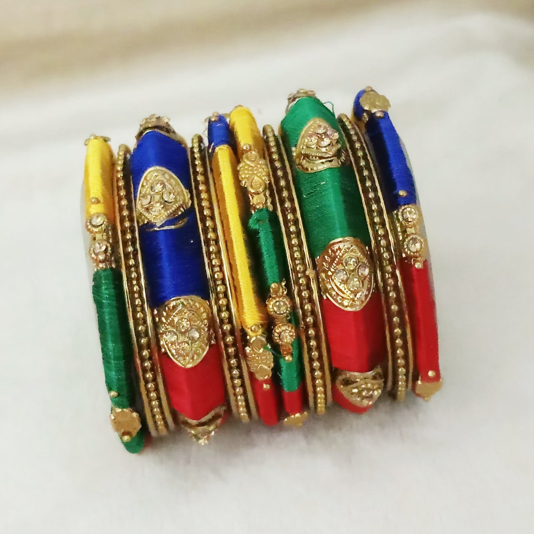 Sejal Green Color Austrian Stone Bangle Set - 1403729
