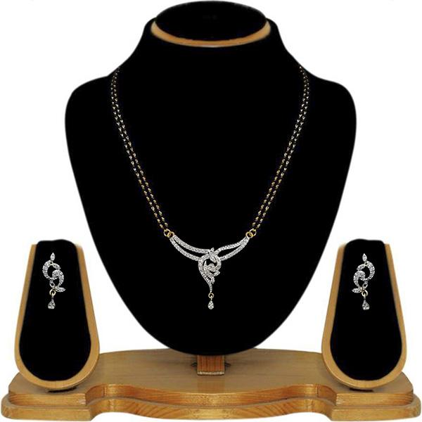 Tip Top Fashions AD Stone Black Beads Mangalsutra Set - 1500617