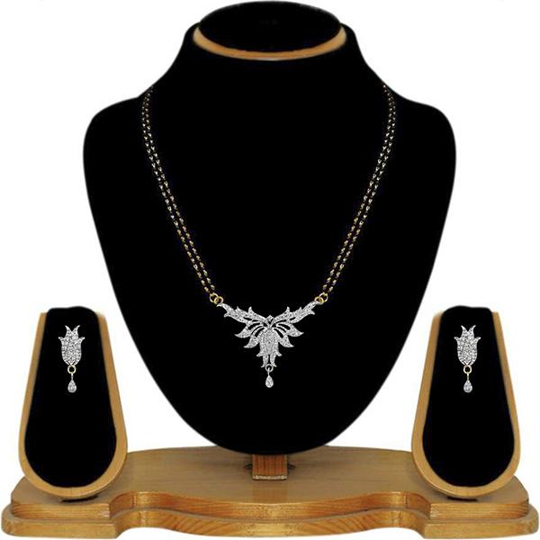 Tip Top Fashions AD Stone Black Beads Mangalsutra Set - 1500622
