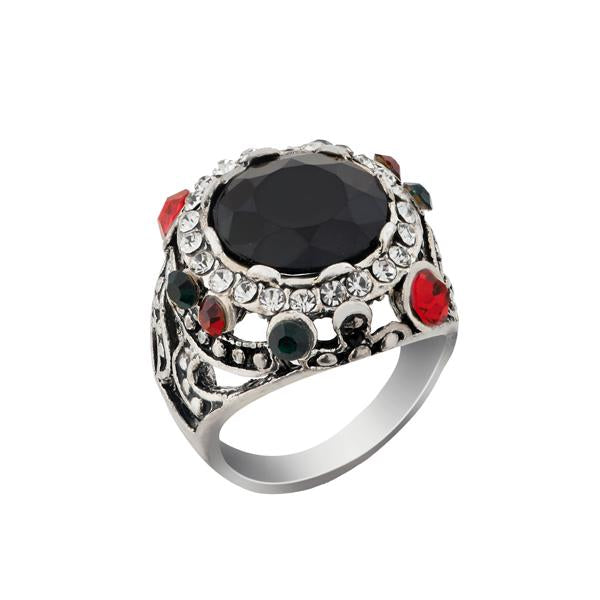 Urthn Resin Stone Rhodium Plated Ring - 1501833_17