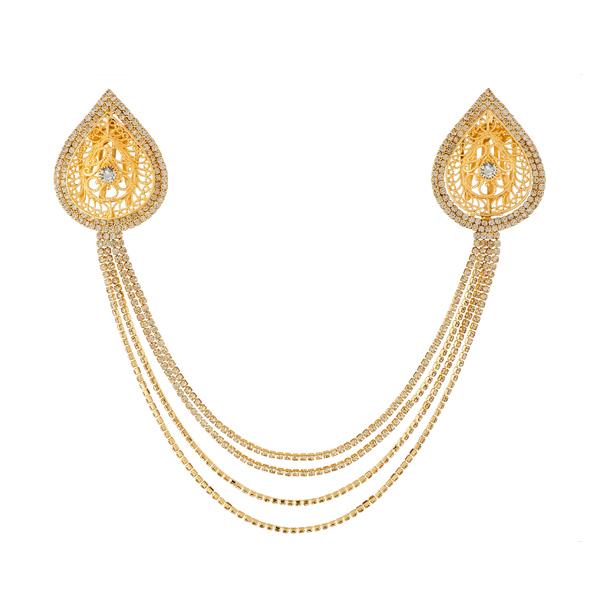 Apurva Pearls White Austrian Stone Hair Brooch - 1502224A