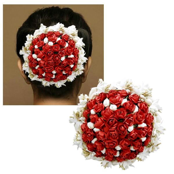 Apurva Pearls Maroon Floral Design Hair Brooch - 1502233A