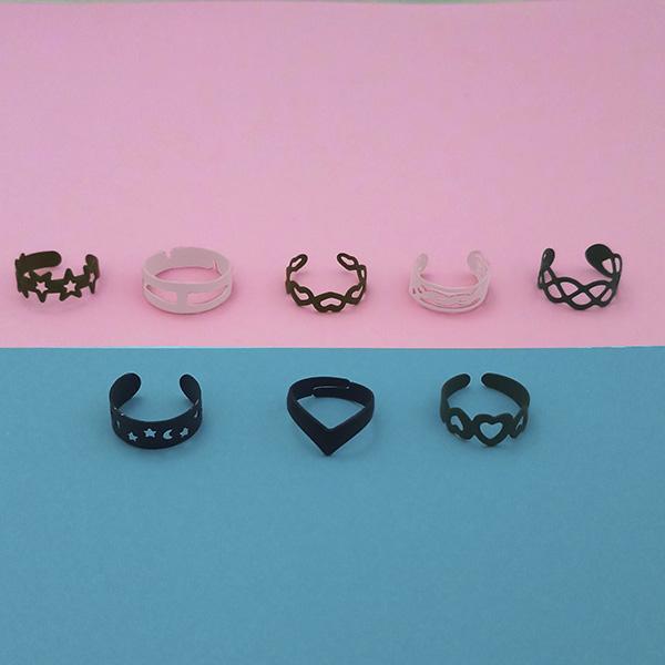 Urthn Multicolor 8 Finger Ring - 1502932