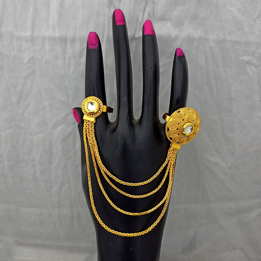 Kundan two 2025 finger ring