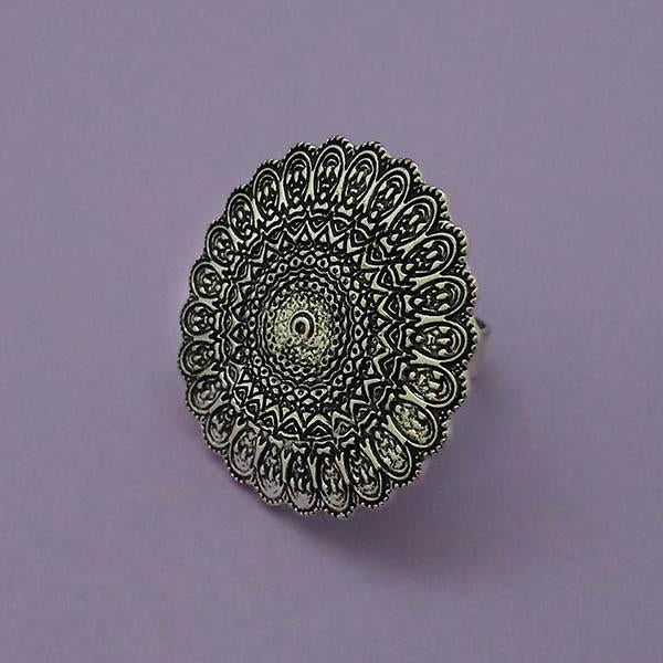 Urthn Silver Plated Adjustable Finger Ring - 1504732B