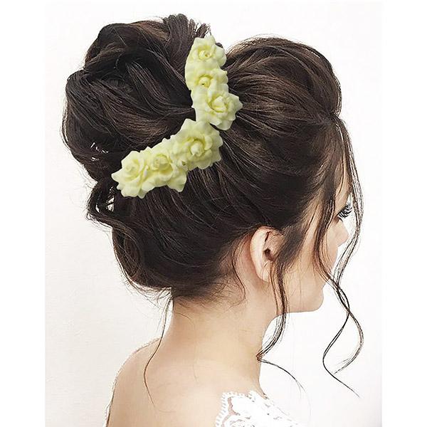 Apurva Pearls White Floral Hair Brooch - 1505403F