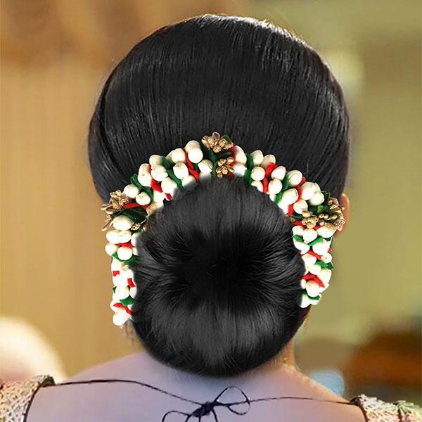 Apurva Pearls White Floral Hair Brooch - 1505407A