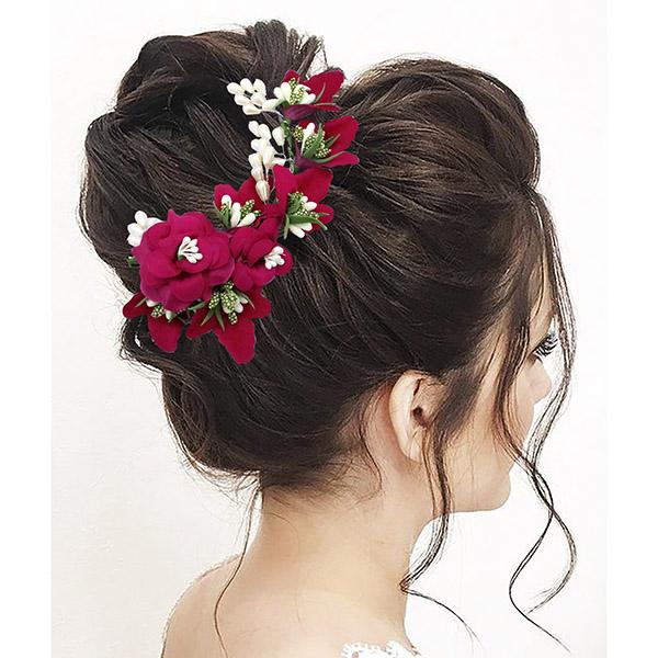 Apurva Pearls Pink Floral Hair Brooch - 1505413A