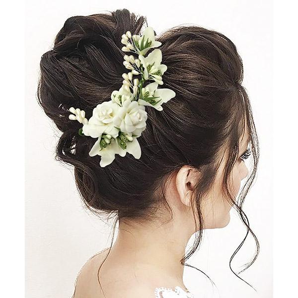 Apurva Pearls White Floral Hair Brooch - 1505413B