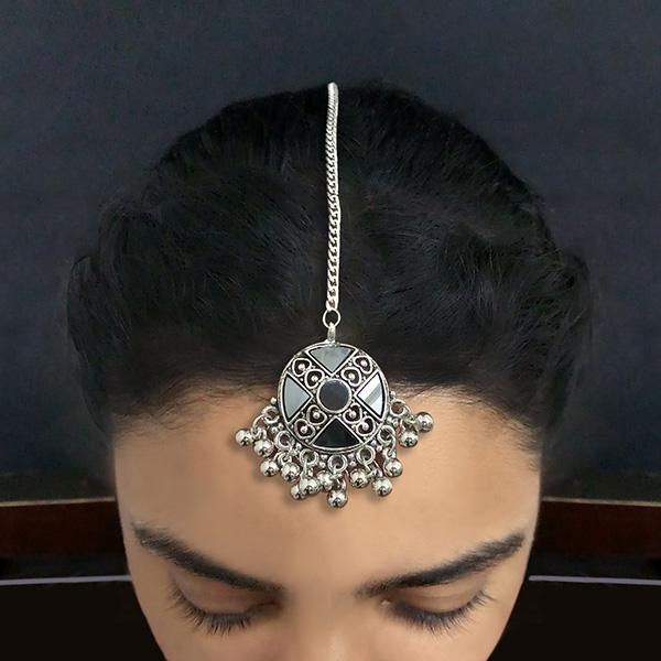 Jeweljunk Oxidised Silver Plated Maang Tikka - 1505602