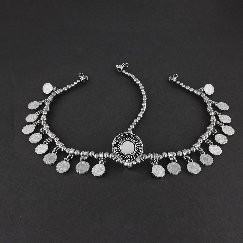 Jeweljunk Oxidised Silver Plated Maang Tikka - 1505642