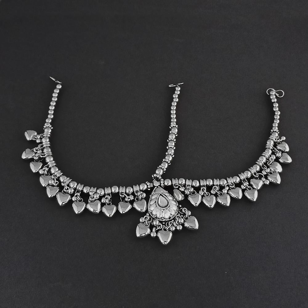 Jeweljunk Oxidised Silver Plated Maang Tikka - 1505647