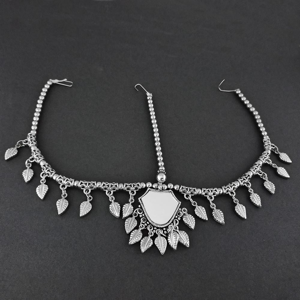 Jeweljunk Oxidised Silver Plated Maang Tikka - 1505663