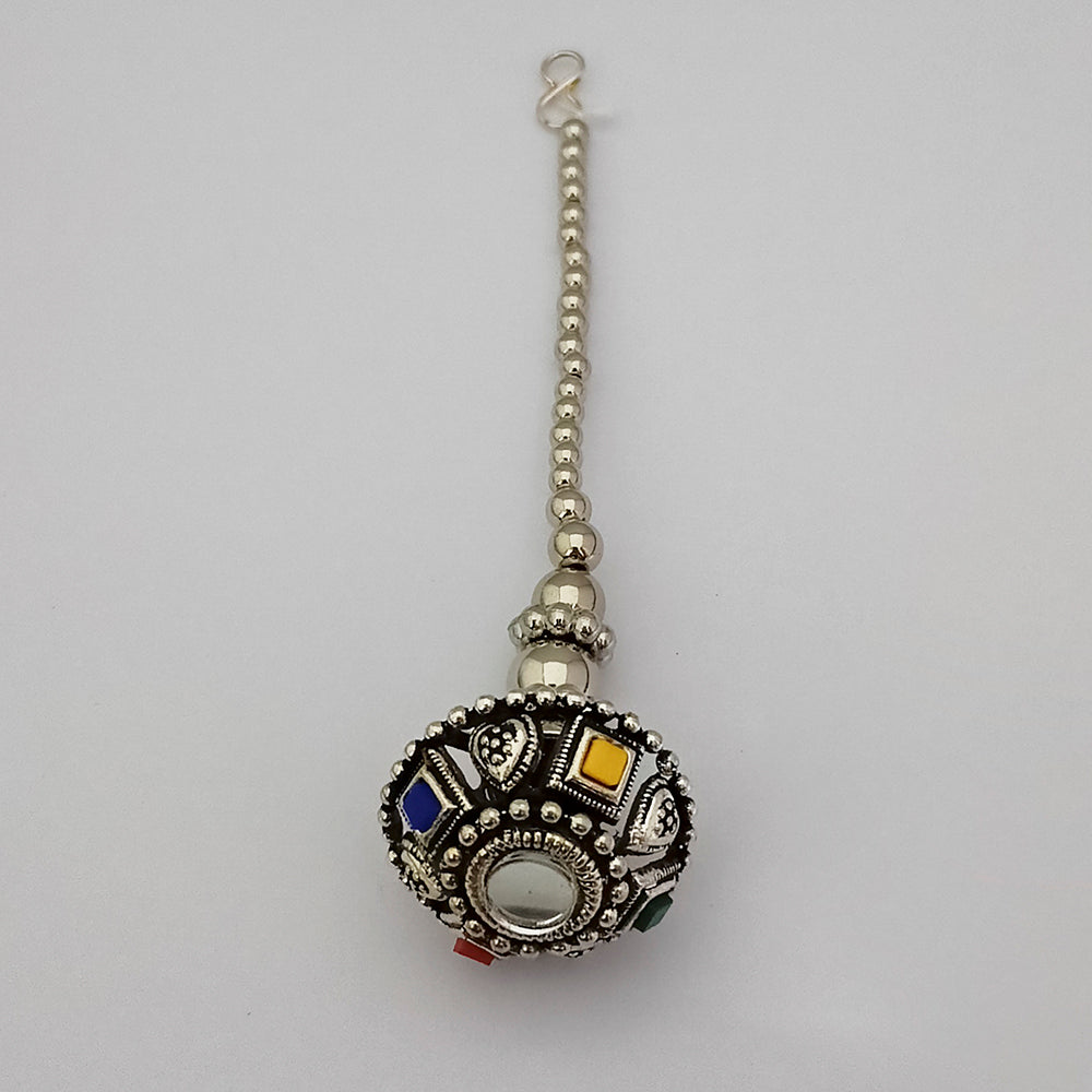 Jeweljunk Oxidised Silver Plated Maang Tikka