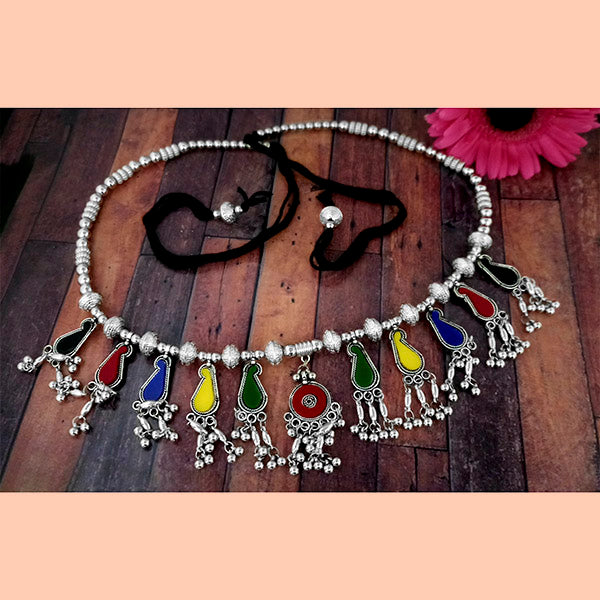 Jeweljunk Oxidised Plated Multicolor Kamarband