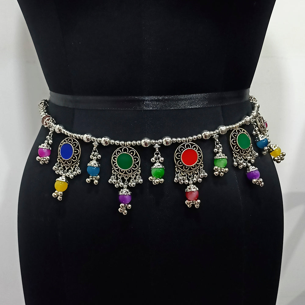 Jeweljunk Oxidised Plated Kamarband
